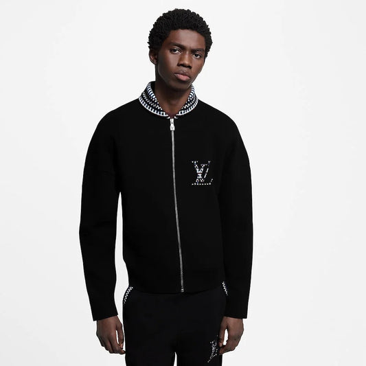 250813 New high-quality embroidered knitted flight jacket