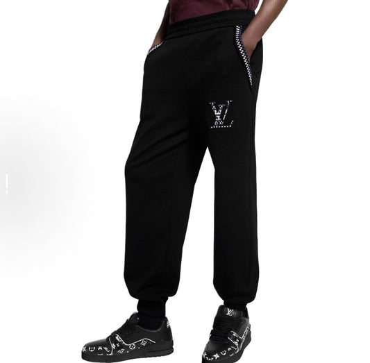 250813 New high-quality embroidered stretched-waist sport pants